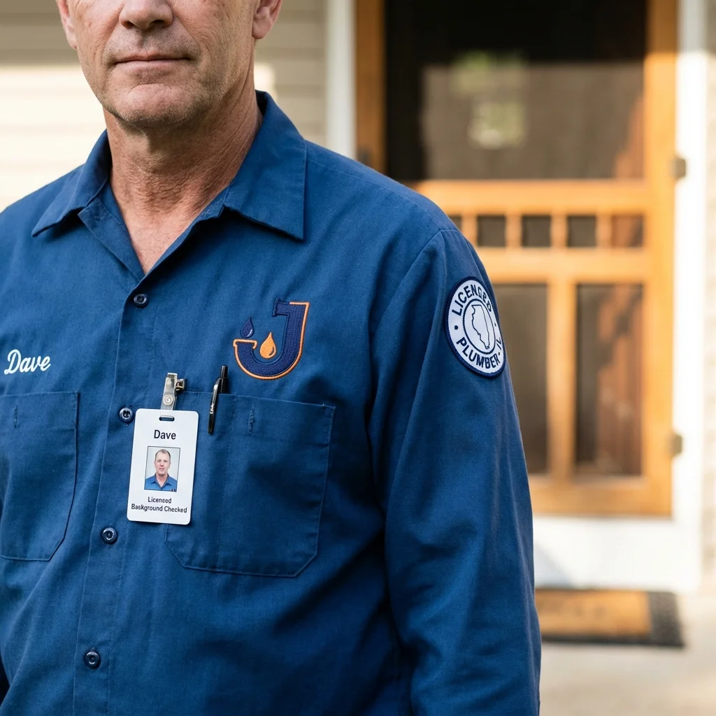 Licensed plumber showing ID badge in Kinderhook, NY