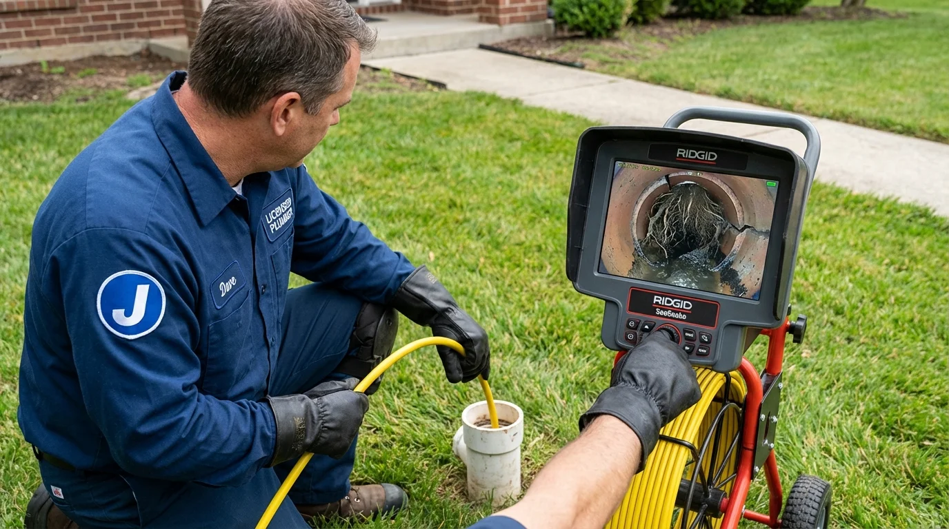 Sewer camera inspection being performed by Johns Plumbing LLC in Kinderhook